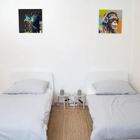 Design Ferienoase Mit Einzelbetten - 2 Schlafzimmer - Waschmaschine - Parkplatz 아파트